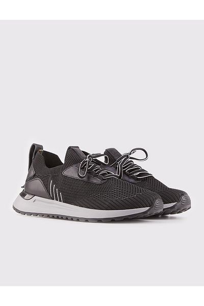 Cabani Knitwear Black Lace-Up Casual Men's Sports Shoes