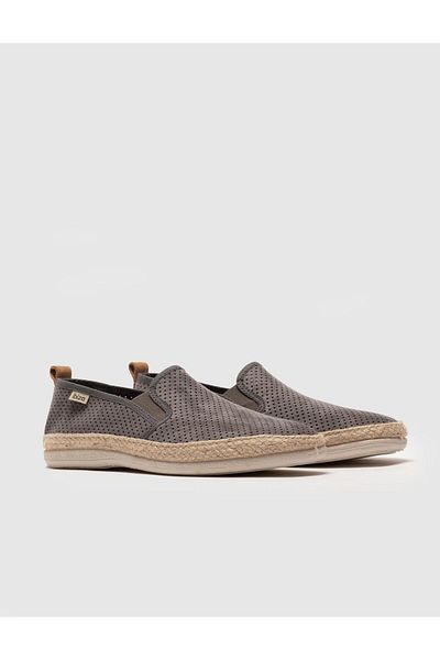 Cabani Gray Straw Detailed Men's Casual Shoes