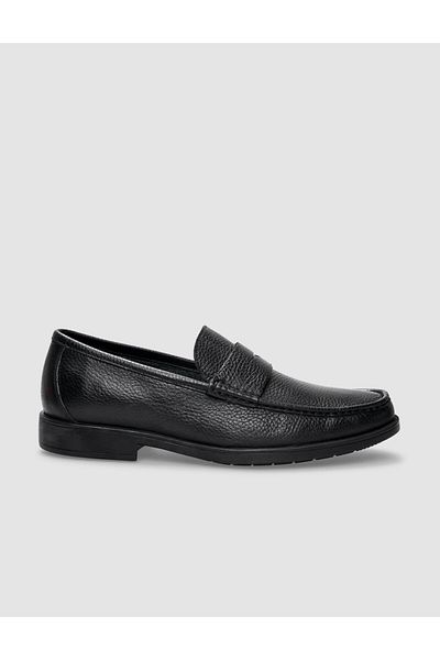 Cabani Black Genuine Leather Men's Casual Shoes