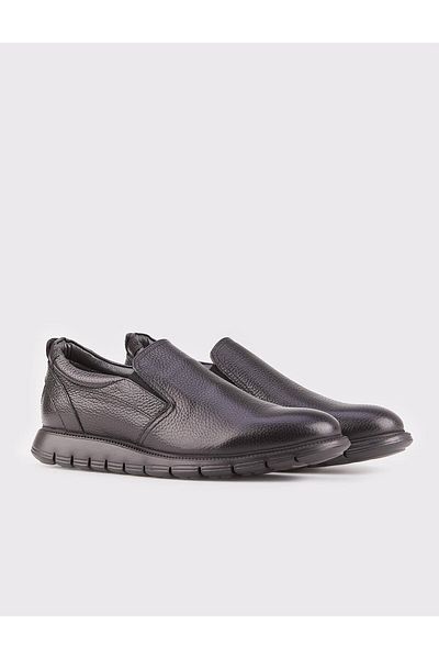 Cabani Black Genuine Leather Men's Casual Shoes - Cloth Lined