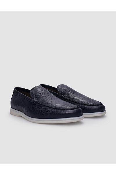 Cabani Navy Blue Men's Casual Shoes - 100% Genuine Leather
