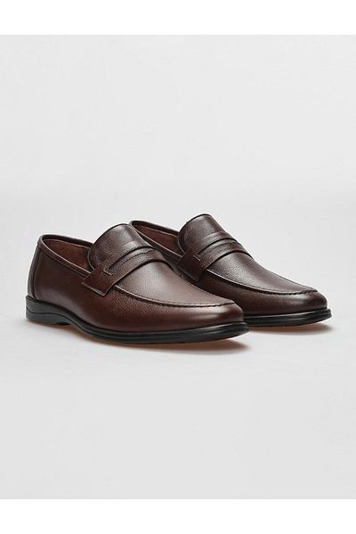 Cabani Genuine Leather Brown Men's Casual Shoes