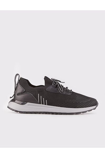 Cabani Knitwear Black Lace-Up Casual Men's Sports Shoes
