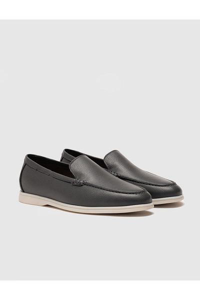 Cabani Men's Gray Genuine Leather Casual Shoes