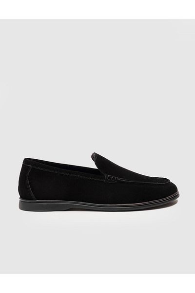 Cabani Men's Casual Shoes - Genuine Leather Black Suede