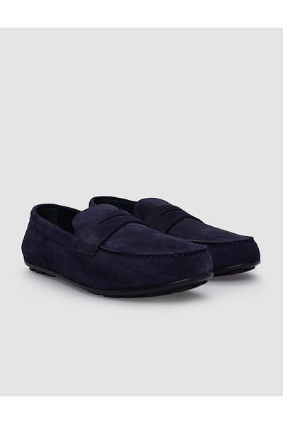 Cabani 100% Genuine Leather Navy Blue Suede Men's Loafer
