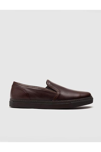 Cabani Genuine Leather Brown Men's Casual Shoes