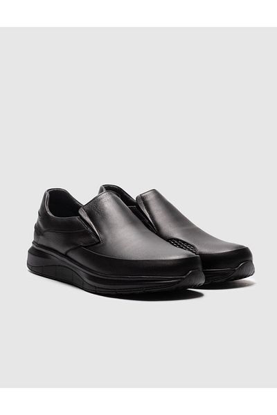 Cabani Black Genuine Leather Men's Casual Shoes
