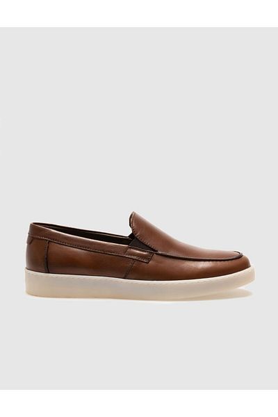 Cabani Genuine Leather Tan Men's Casual Shoes