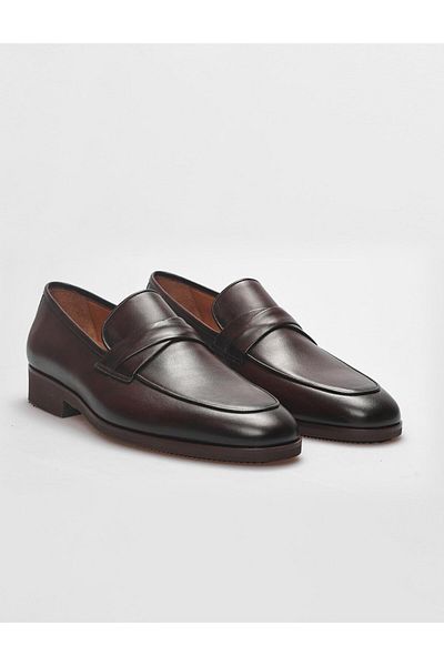 Cabani Genuine Leather Brown Men's Classic Shoes