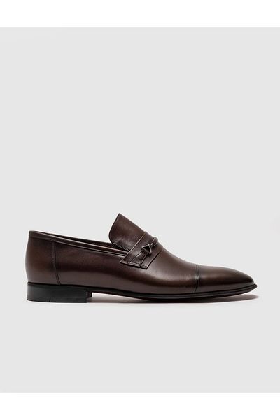 Cabani Neolit Sole Genuine Leather Brown Buckle Men's Classic Shoes