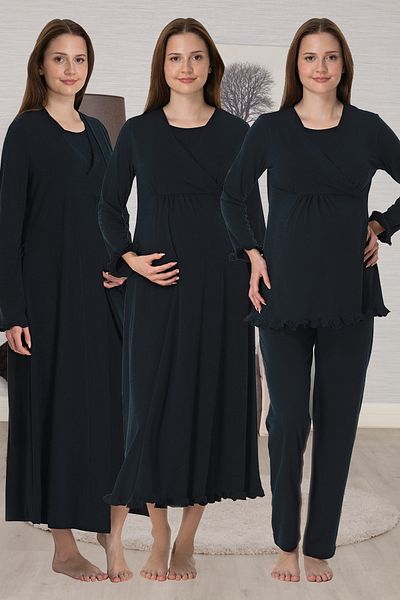 lohusahamile Effortt Black 4-Piece Pregnant Maternity Set