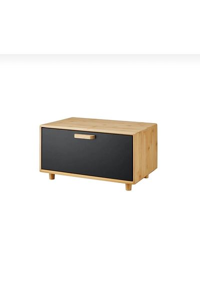 CEZVE HOME Luxury Bamboo Bread Box - Karina with Metal Lid, Rectangular Design