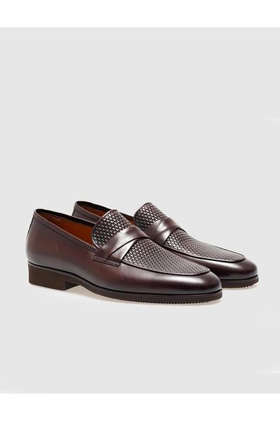 Cabani Genuine Leather Brown Men's Classic Shoes