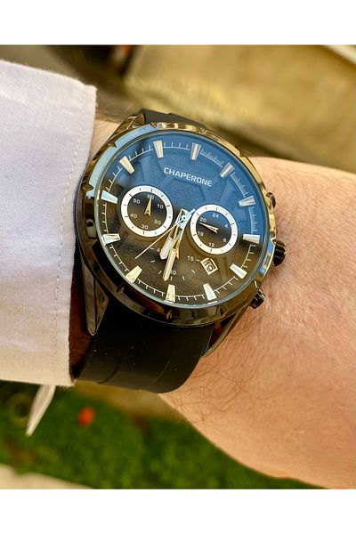 Reward Chaporone Black Color Waterproof Functions Active Mens Wrist Watch Wristband Gift