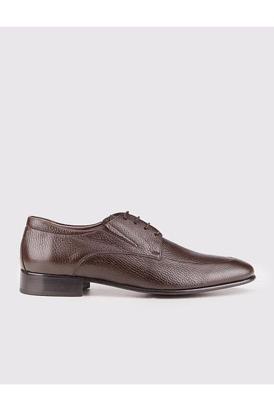 Cabani Genuine Leather Brown Lace-Up Men's Classic Shoes