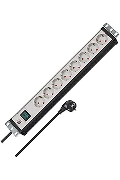 STOREMAX Premium-Line, 8 Floors Multi-Plug Socket 19" Formatserverschraenke (Switch and 3 m Cable)