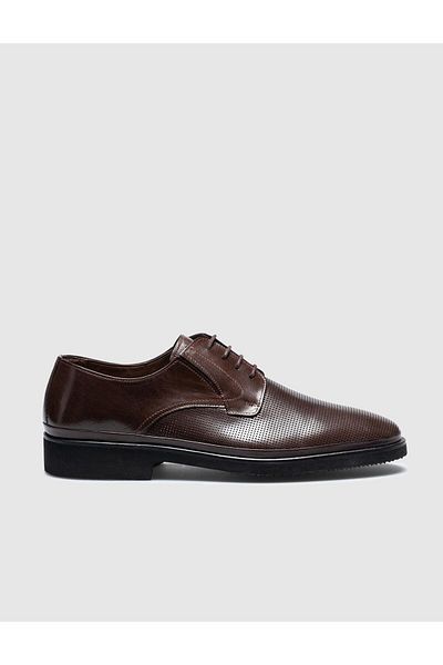 Cabani Genuine Leather Brown Lace-Up Men's Classic Shoes