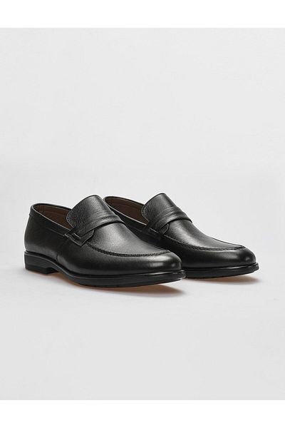 Cabani Genuine Leather Black Men's Classic Shoes