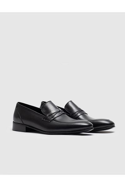 Cabani Genuine Leather Black Men's Classic Shoes