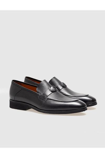 Cabani Genuine Leather Black Men's Classic Shoes