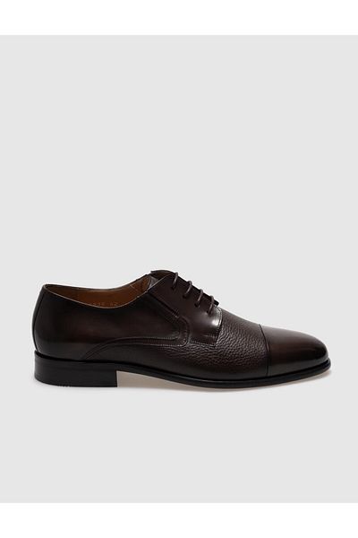 Cabani Genuine Leather Brown Lace-Up Men's Classic Shoes