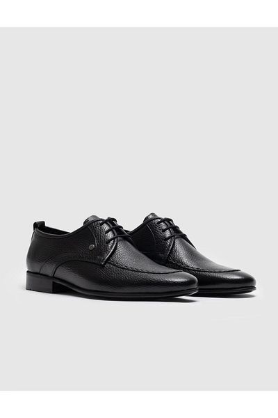 Cabani Genuine Leather Injection Soled Black Lace-up Men's Classic Shoes