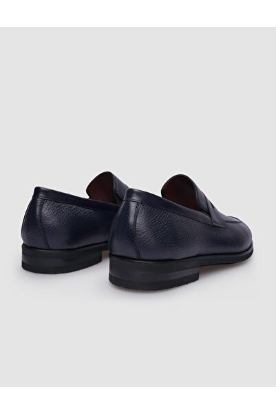 Cabani %100 Hakiki Deri Lacivert Bağcıksız Erkek Klasik Ayakkabı