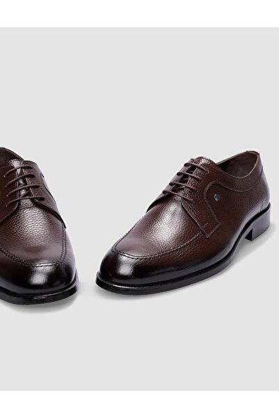 Cabani Ανδρικά κλασικά παπούτσια από γνήσιο δέρμα σε καφέ κορδόνια