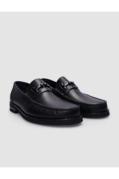 Cabani Black Genuine Leather - 100% Buckle Men's Classic Shoes