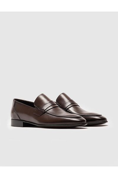 Cabani Genuine Leather Brown Belted Men's Classic Shoes