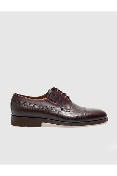 Cabani Genuine Leather Brown Lace-Up Men's Classic Shoes