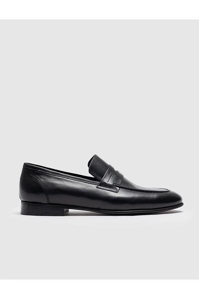 Cabani Genuine Leather Black Belted Men's Classic Shoes