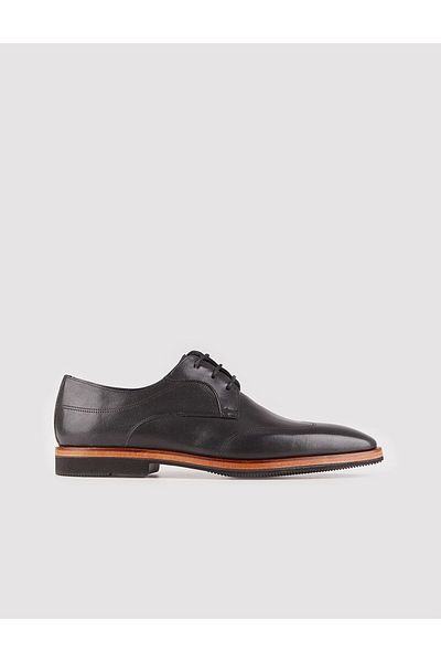 Cabani Genuine Leather Eva Sole Black Laced Men's Classic Shoes