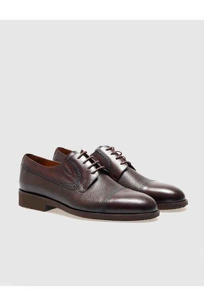 Cabani Genuine Leather Brown Lace-Up Men's Classic Shoes