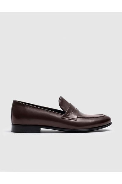 Cabani Men's Genuine Leather Classic Brown Shoes