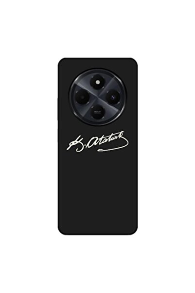 Zebana حافظة سيليكون متوافقة مع هاتف Xiaomi Redmi 14C بتوقيع أتاتورك (مطبوعة)