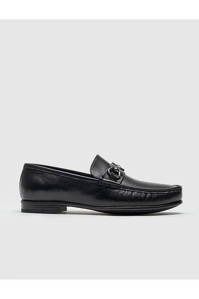 Cabani Genuine Leather Black Classic Men's Loafer Shoes