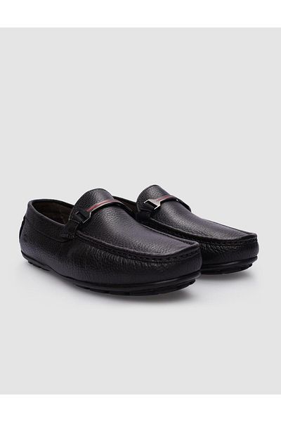 Cabani Men's Loafer - 100% Genuine Leather, Brown, Buckle Detailed