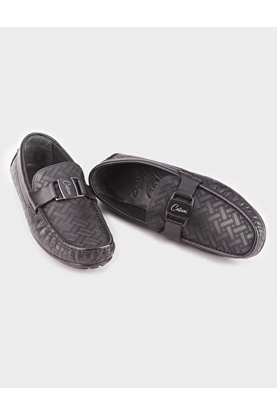 Cabani Hakiki Deri Siyah Erkek Loafer
