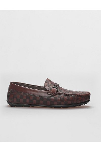 Cabani 100% Genuine Leather Brown Buckle Detailed Men's Loafer