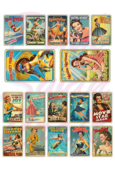 Pink Swan Craft مجموعة ملصقات لافتات الفيلم العتيقة - لمجلة رصاصة وسجل قصاصات