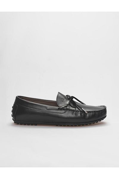Cabani Black Genuine Leather Men's Loafer