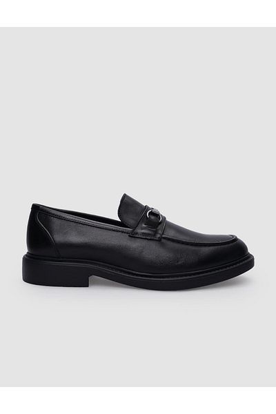 Cabani Black Genuine Leather Men's Loafer - 100% Buckle