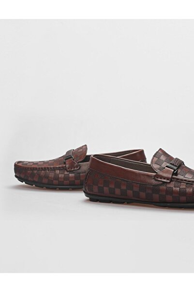 Cabani Ανδρικό Loafer από 100% γνήσιο δέρμα με λεπτομέρεια με κούμπωμα σε καφέ χρώμα