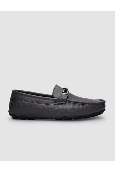 Cabani Loafer pentru bărbați din piele naturală 100% cu cataramă gri