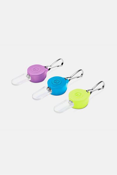 Tchibo 3 Pcs Set Of Led Light Zipper Pendant, Lime And Violet And Blue