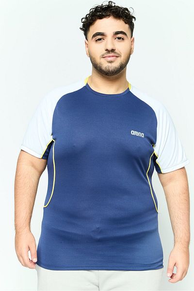 ARENA Men Sportswear Fit Short Sleeve Training T-shirt, Navy and White