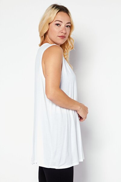 Eileen Fisher Women Crew Neck Sleeveless Plain Top, White