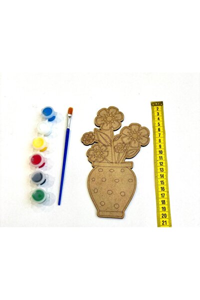 MT Ahşap Boyama Vazolu Çiçek Hobi Seti Boyama Seti